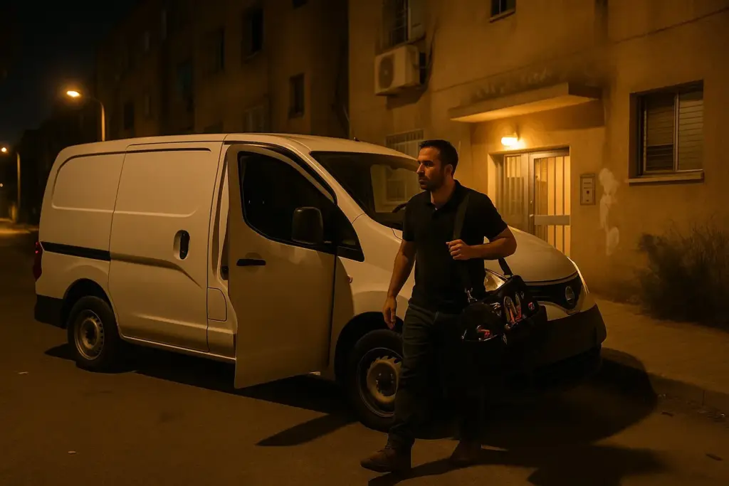 מנעולן מקצועי מגיע לקריאת חירום ברכב שירות באזור אופקים ודימונה