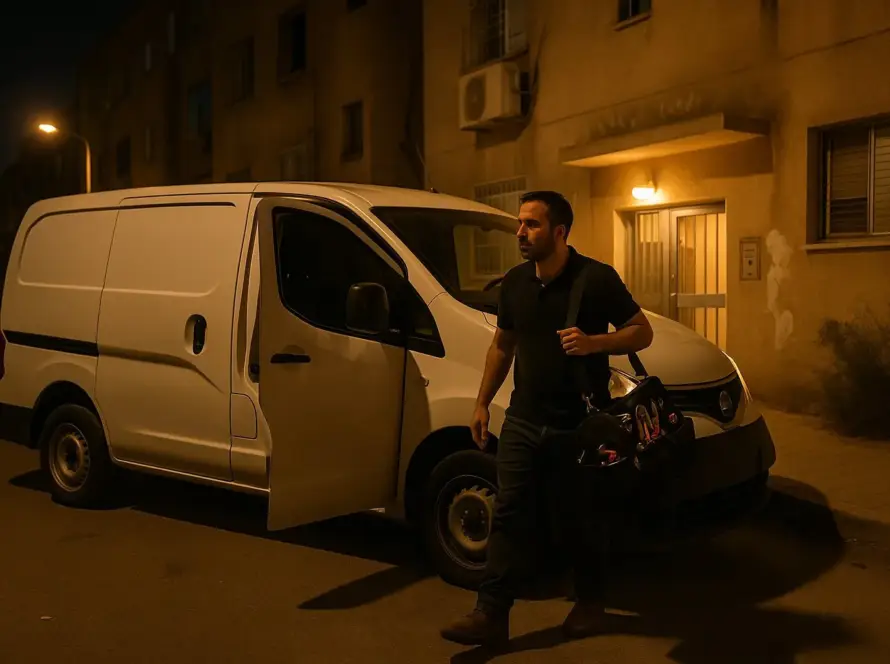 מנעולן מקצועי מגיע לקריאת חירום ברכב שירות באזור אופקים ודימונה