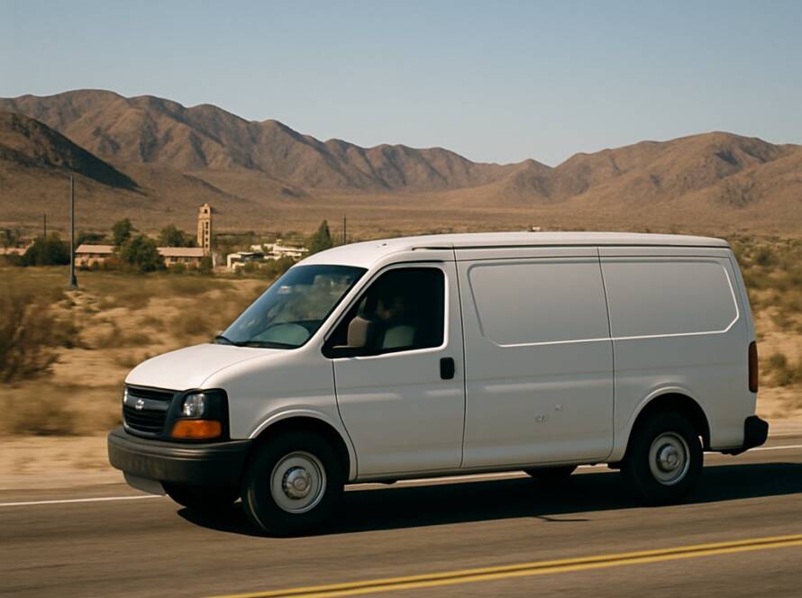 רכב שירות של מנעולן בדרך בין אופקים לדימונה
